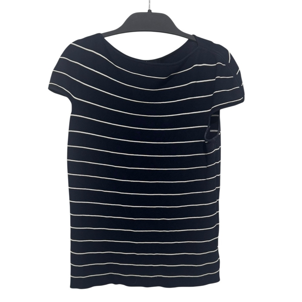 Giorgio Armani Runway Navy White Striped Knit Top, Size 6